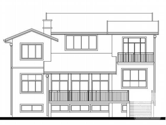 2层独栋别墅中式风格建筑施工CAD平面图 - 2