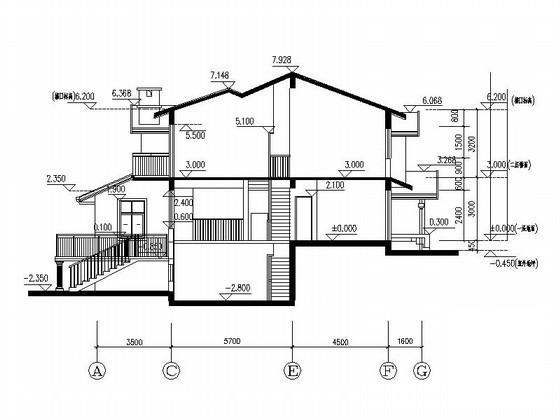 2层独栋别墅中式风格建筑施工CAD平面图 - 4