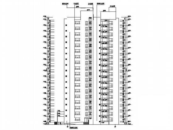 18层不对称户型住宅楼建筑CAD施工图纸 - 2