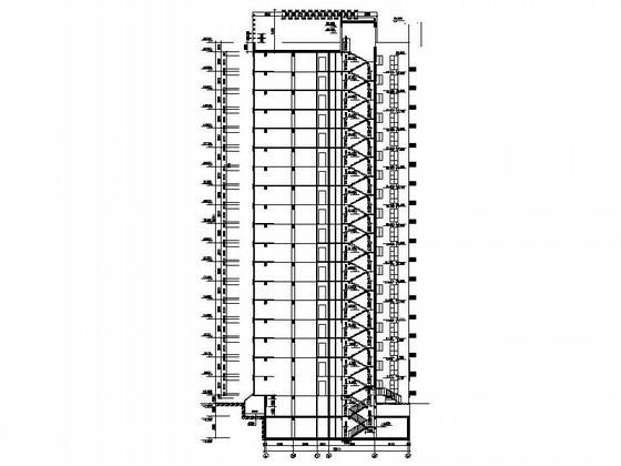 18层不对称户型住宅楼建筑CAD施工图纸 - 4
