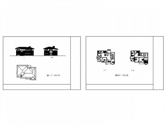 2层北入户别墅方案设计CAD图纸（16.8x12.9米） - 2