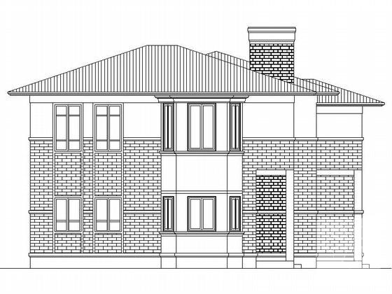 2层北入户别墅方案设计CAD图纸（16.8x12.9米） - 3