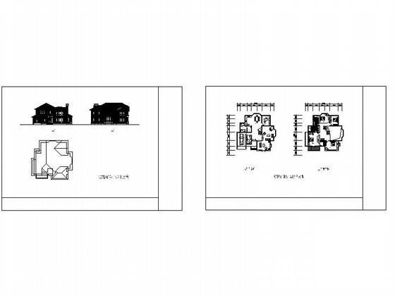 2层南入户休闲别墅方案设计CAD图纸 - 1