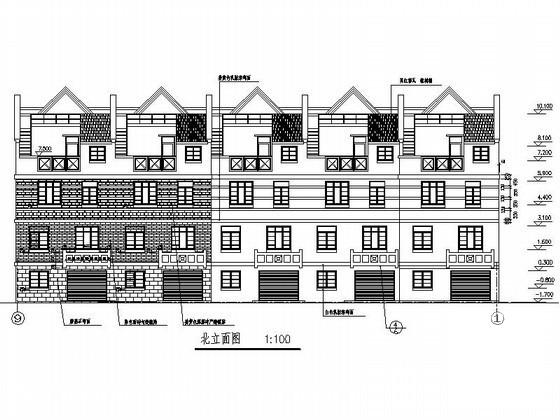 3层五联排北美别墅建筑施工CAD图纸（6.0x11.0米） - 3