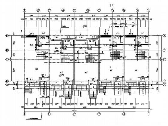 3层五联排北美别墅建筑施工CAD图纸（6.0x11.0米） - 4
