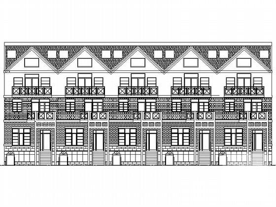 6x11米3层三联排北美别墅建筑扩初CAD图纸 - 1