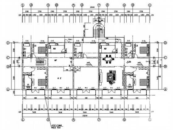 6x11米3层三联排北美别墅建筑扩初CAD图纸 - 2
