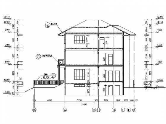 3层山地别墅建筑扩初CAD图纸（南入户） - 3