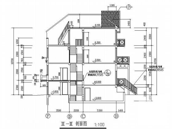 3层四联排别墅建筑施工CAD图纸（南入户） - 2