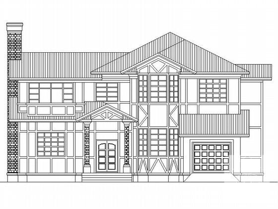 2层南入户休闲别墅建筑CAD图纸（350平方米） - 1