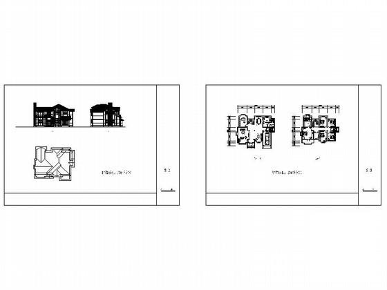 2层南入户休闲别墅建筑CAD图纸（350平方米） - 3