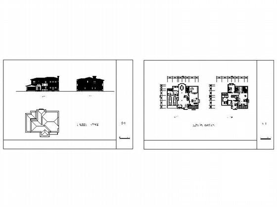 2层南入户别墅方案设计CAD图纸（18.3x14.1米） - 1