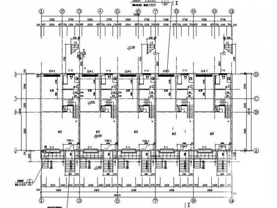 4层五联排北美风格别墅建筑施工CAD图 - 1