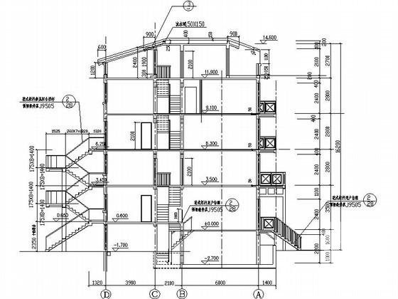 4层五联排北美风格别墅建筑施工CAD图 - 2