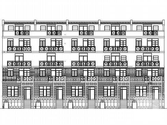 4层五联排北美风格别墅建筑施工CAD图 - 4