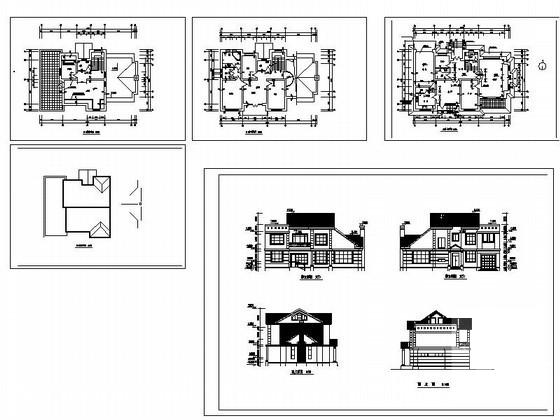 2层坡屋顶独栋别墅建筑设计CAD图纸（初设图纸） - 2