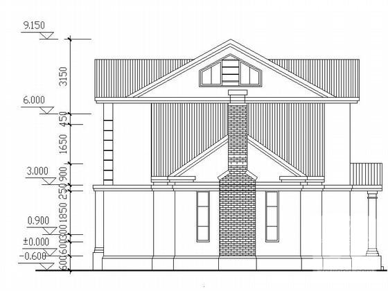 2层坡屋顶独栋别墅建筑设计CAD图纸（初设图纸） - 3