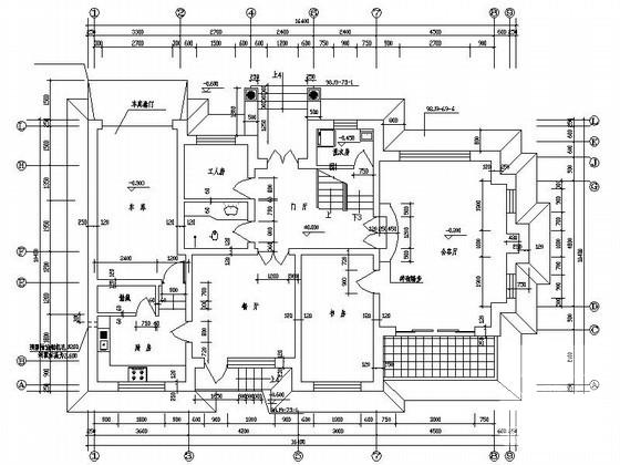 2层坡屋顶独栋别墅建筑设计CAD图纸（初设图纸） - 4