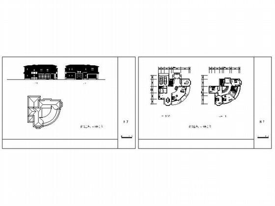 2层北入户休闲别墅建筑设计CAD图纸（408平方米） - 3