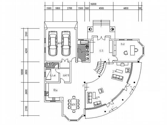 2层北入户休闲别墅建筑设计CAD图纸（408平方米） - 4