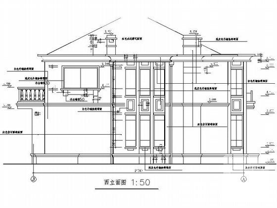 2层豪华欧式别墅建筑CAD图纸（带阁楼） - 4