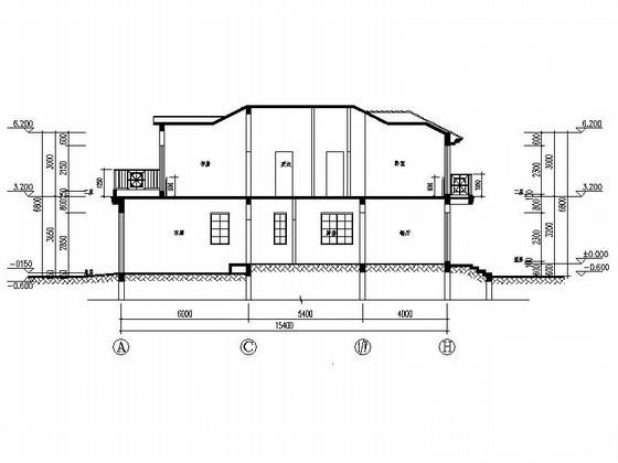 的别墅区2层物业管理用房建筑施工CAD图纸（总） - 1
