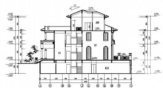 高级高尔夫球会B型别墅样板房建筑设计CAD施工图纸 - 3