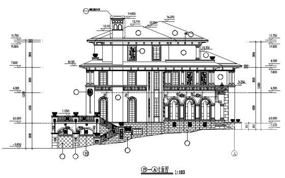 高级高尔夫球会B型别墅样板房建筑设计CAD施工图纸 - 4