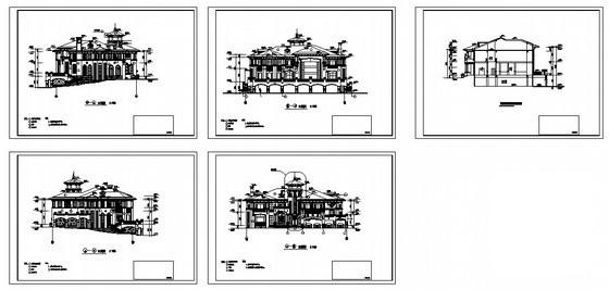 高级高尔夫球会D型别墅样板房建筑施工CAD图纸 - 5