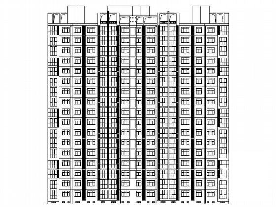 名苑17层板式住宅楼建筑施工CAD图纸（17.06x10.7米） - 1