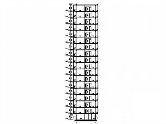 名苑17层板式住宅楼建筑施工CAD图纸（17.06x10.7米） - 3