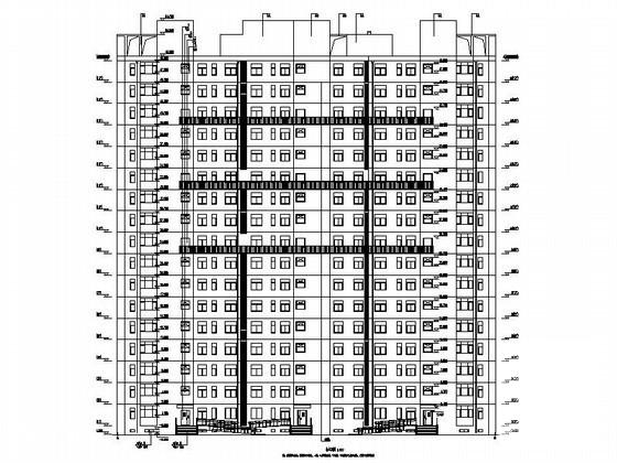名苑17层板式住宅楼建筑施工CAD图纸（17.06x10.7米） - 4