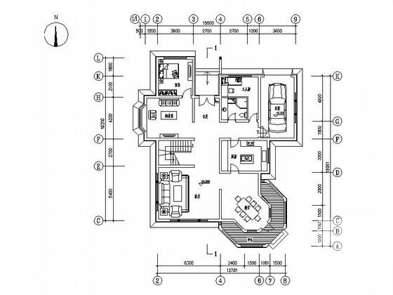 2层欧式北入户别墅建筑方案（效果CAD图纸） - 1