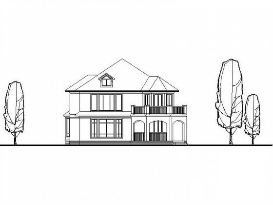2层欧式北入户别墅建筑方案（效果CAD图纸） - 2