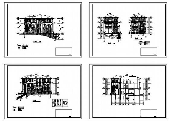 高级高尔夫球会G型别墅样板房建筑施工CAD图纸 - 3