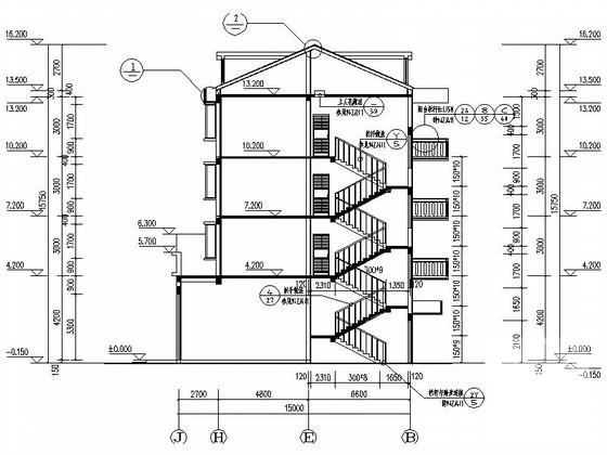 4层沿街商住楼建筑CAD图纸扩初图纸（南梯） - 2