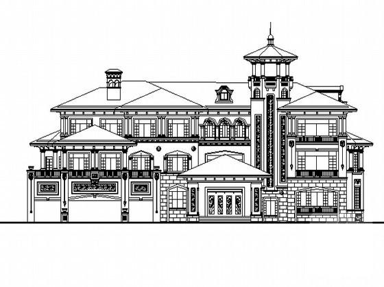 高尔夫球会E型欧陆风格独栋别墅样板房建筑施工图纸 - 1