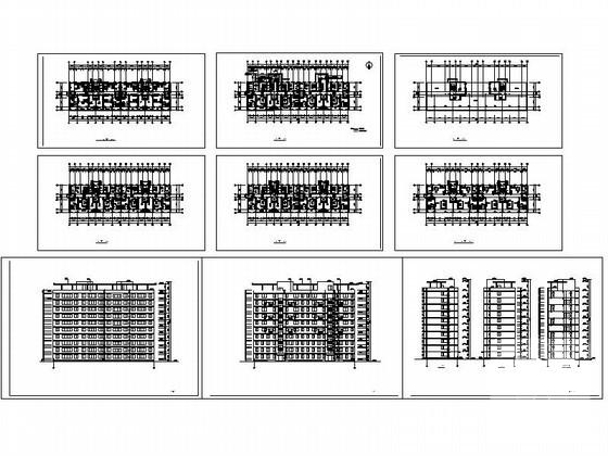10层板式住宅楼建筑方案设计CAD图纸（4层以上为复式） - 4