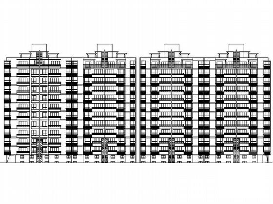 现代风格12层板式住宅楼（顶层复式）建筑施工CAD图纸 - 2