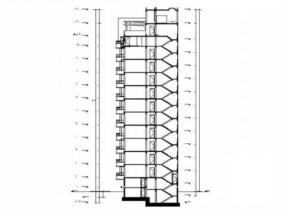 现代风格12层板式住宅楼（顶层复式）建筑施工CAD图纸 - 3