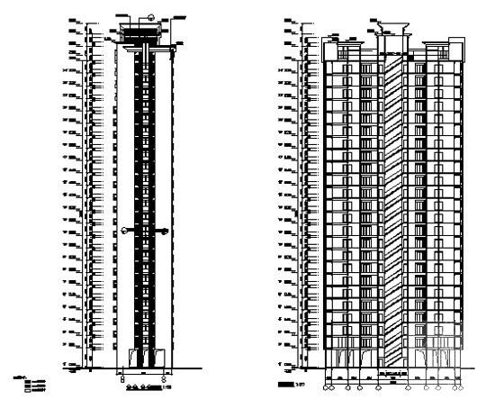 24层镇社区农民公寓8号楼建筑施工CAD图纸 - 5