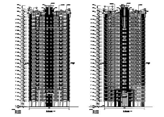 24层社区农民公寓住宅楼建筑施工CAD图纸 - 1