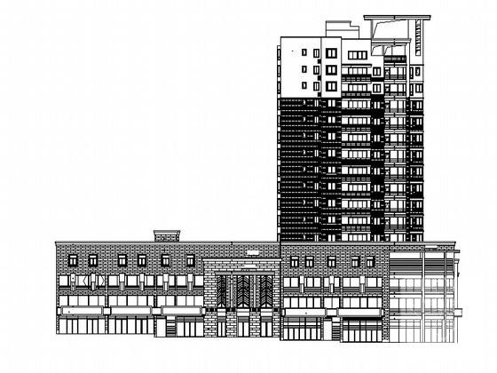 广场框架剪力墙结构商业板式住宅楼（2号楼）建筑施工CAD图纸 - 4
