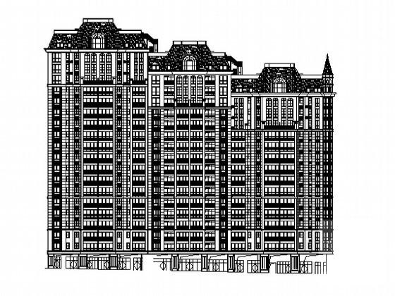 框架剪力墙结构欧式小区18层住宅楼建筑施工CAD图纸（1号楼） - 3