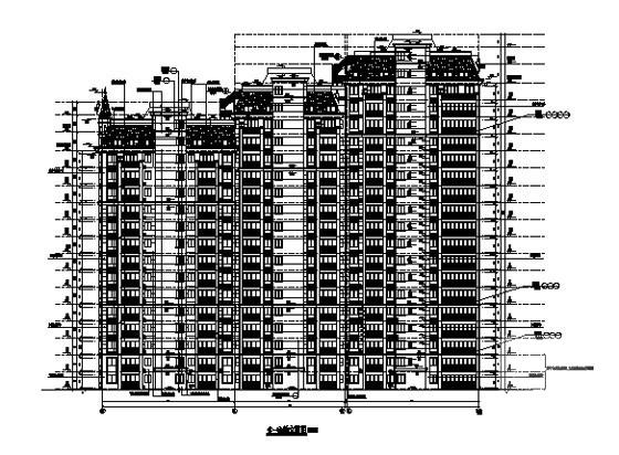 框架剪力墙结构欧式小区18层住宅楼建筑施工CAD图纸（1号楼） - 4