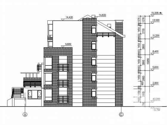 现代风格5层花园洋房建筑CAD施工图纸 - 2