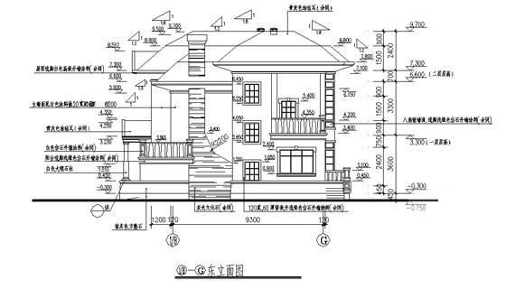 精美3层小型别墅建筑CAD施工图纸 - 2