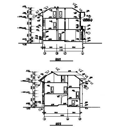 精美3层小型别墅建筑CAD施工图纸 - 4
