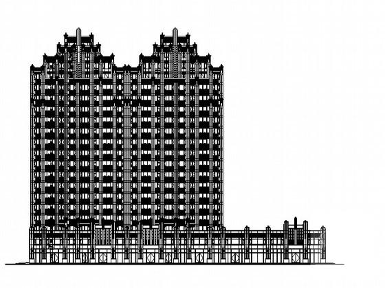 小区欧陆风格18层单元式底商住宅楼建筑施工CAD图纸 - 3