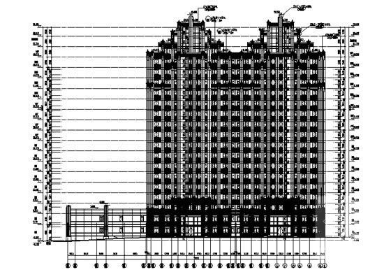 小区欧陆风格18层单元式底商住宅楼建筑施工CAD图纸 - 4